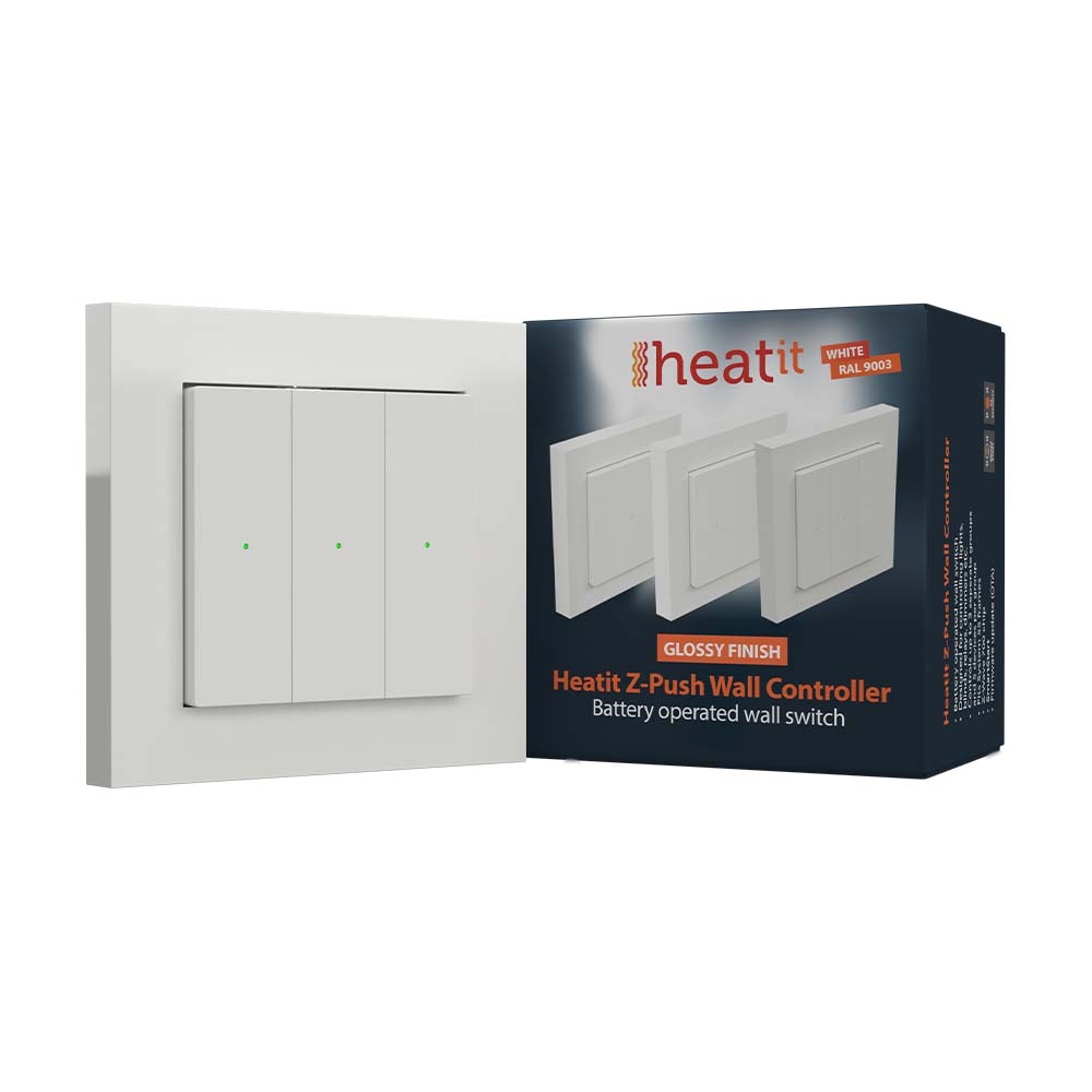 Heatit Z-Push Wall Controller White RAL 9003 Glossy