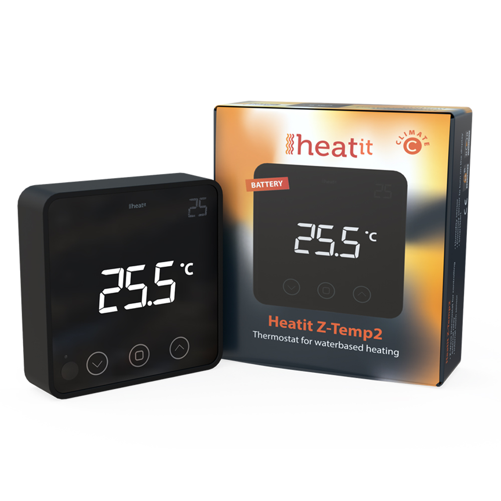Heatit Z-Temp2 thermostat battery - black RAL 9011
