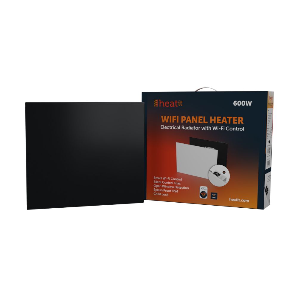 Heatit WiFi Panel Heater 600W - Black