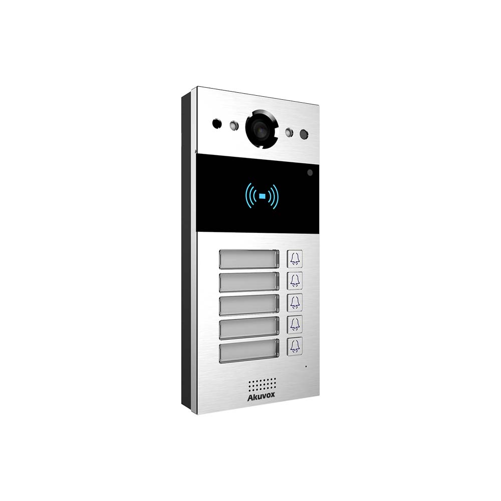 Akuvox SIP Video Door Intercom R20BX5 (5 buttons) On-Wall V2.0 - Silver