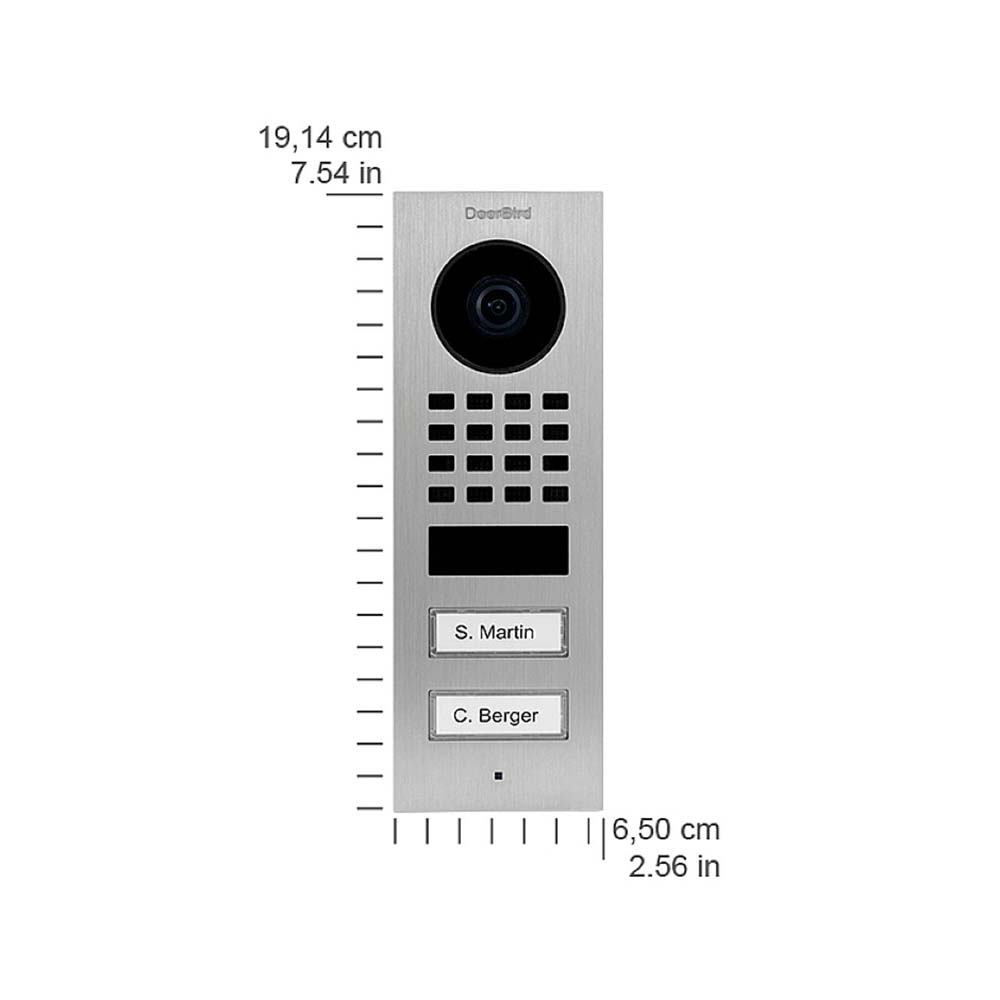 Doorbird  IP Video Door Station D1102V Surface-mount, 2 call buttons