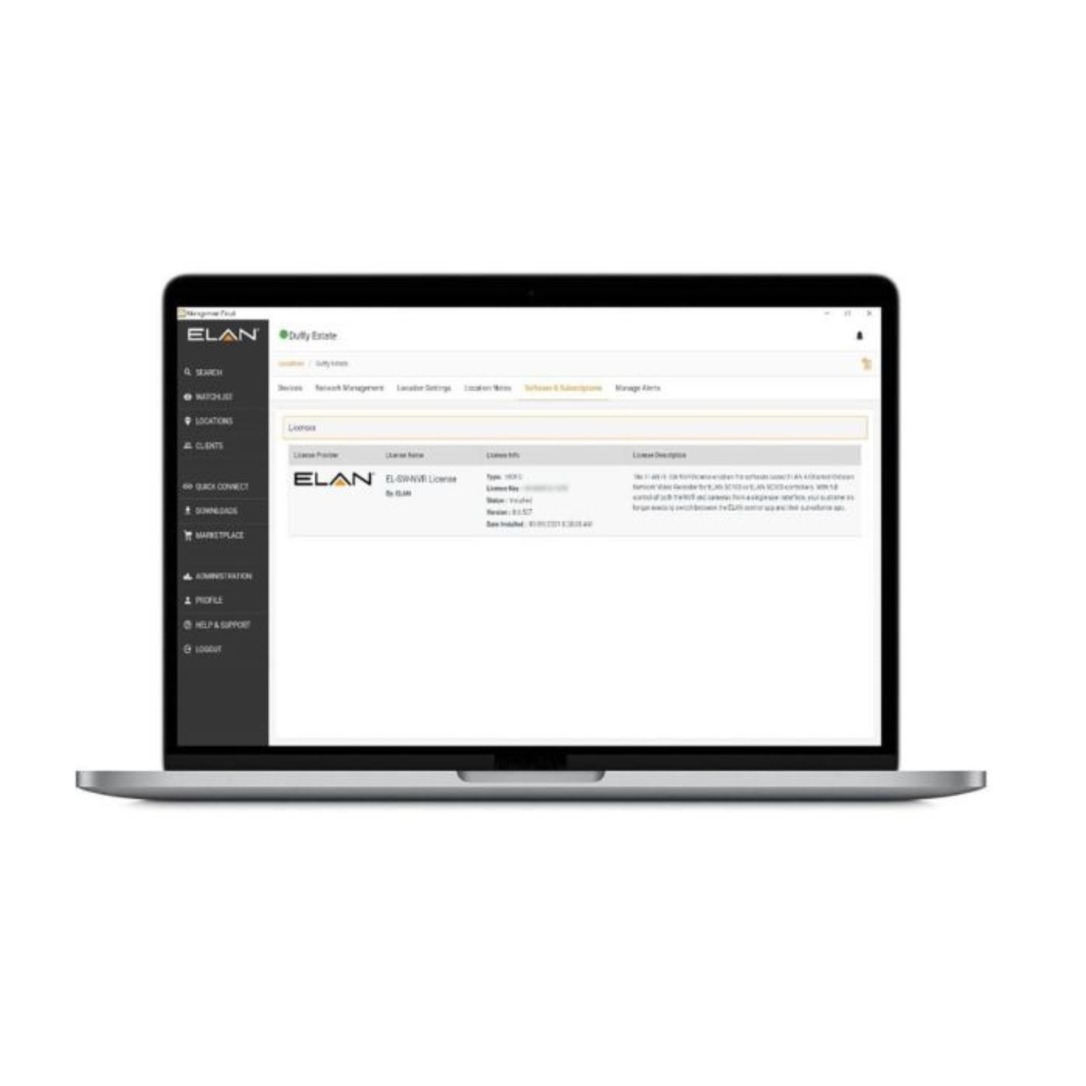 Nice Elan License for controllers enables the 4ch software-based NVR (send by e-mail)