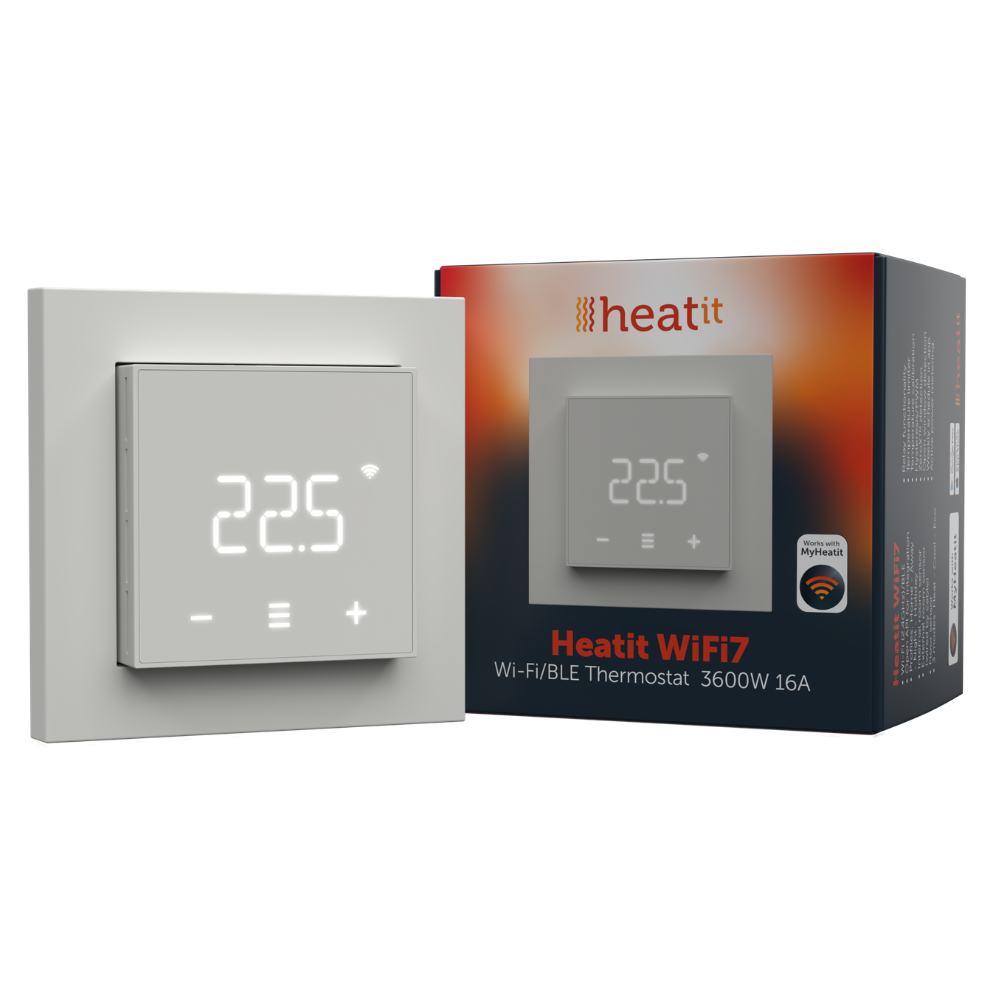 Heatit WiFi7 Thermostat - White RAL 9003 Glossy