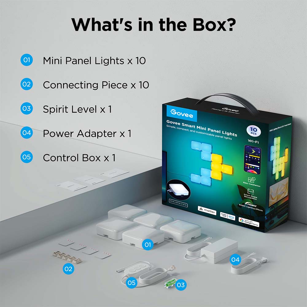 Govee Smart Mini Panel Lights (10-pack)