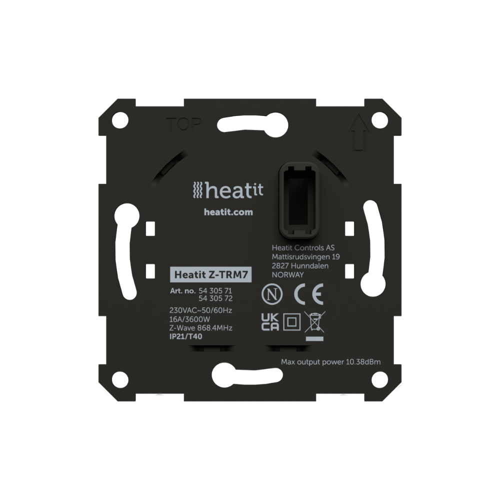Heatit Z-TRM7 thermostat 3600W 16A - Black matt