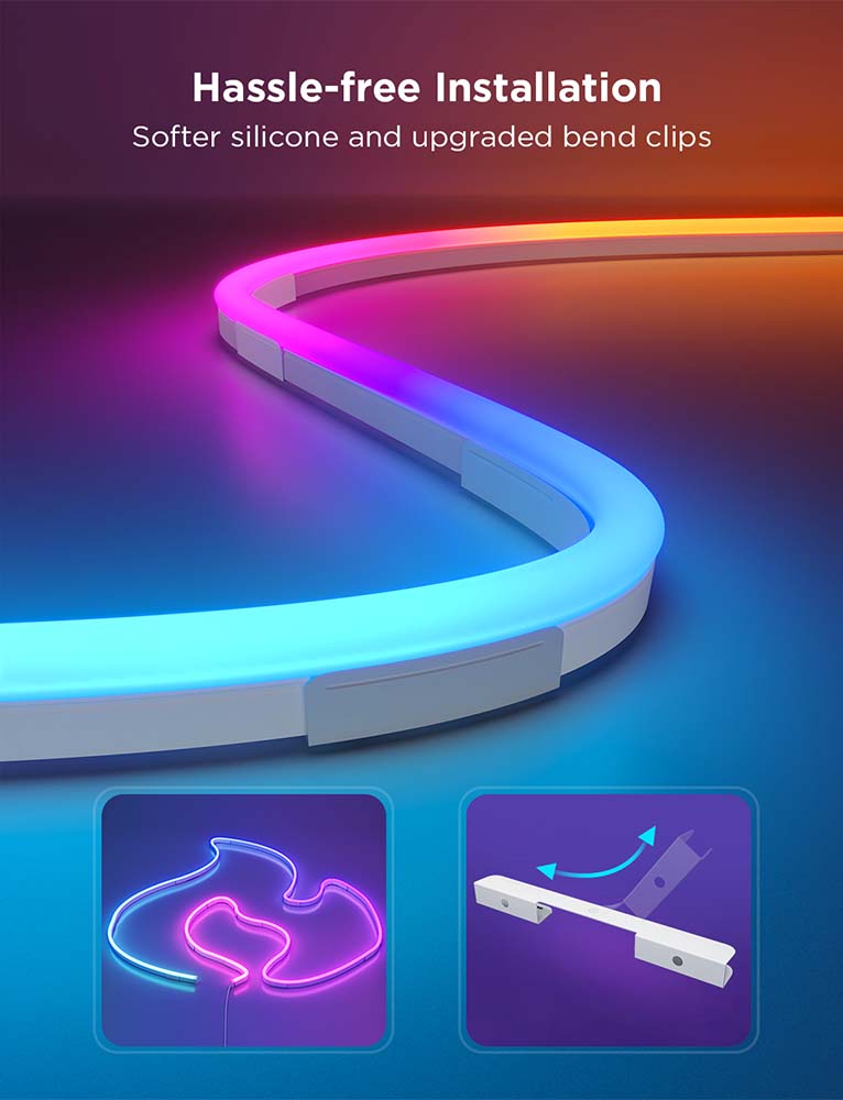 Govee Neon Rope Light 2 Clips 5 pcs - White Govee Neon Rope Light 2 Clips 5 pcs - White
