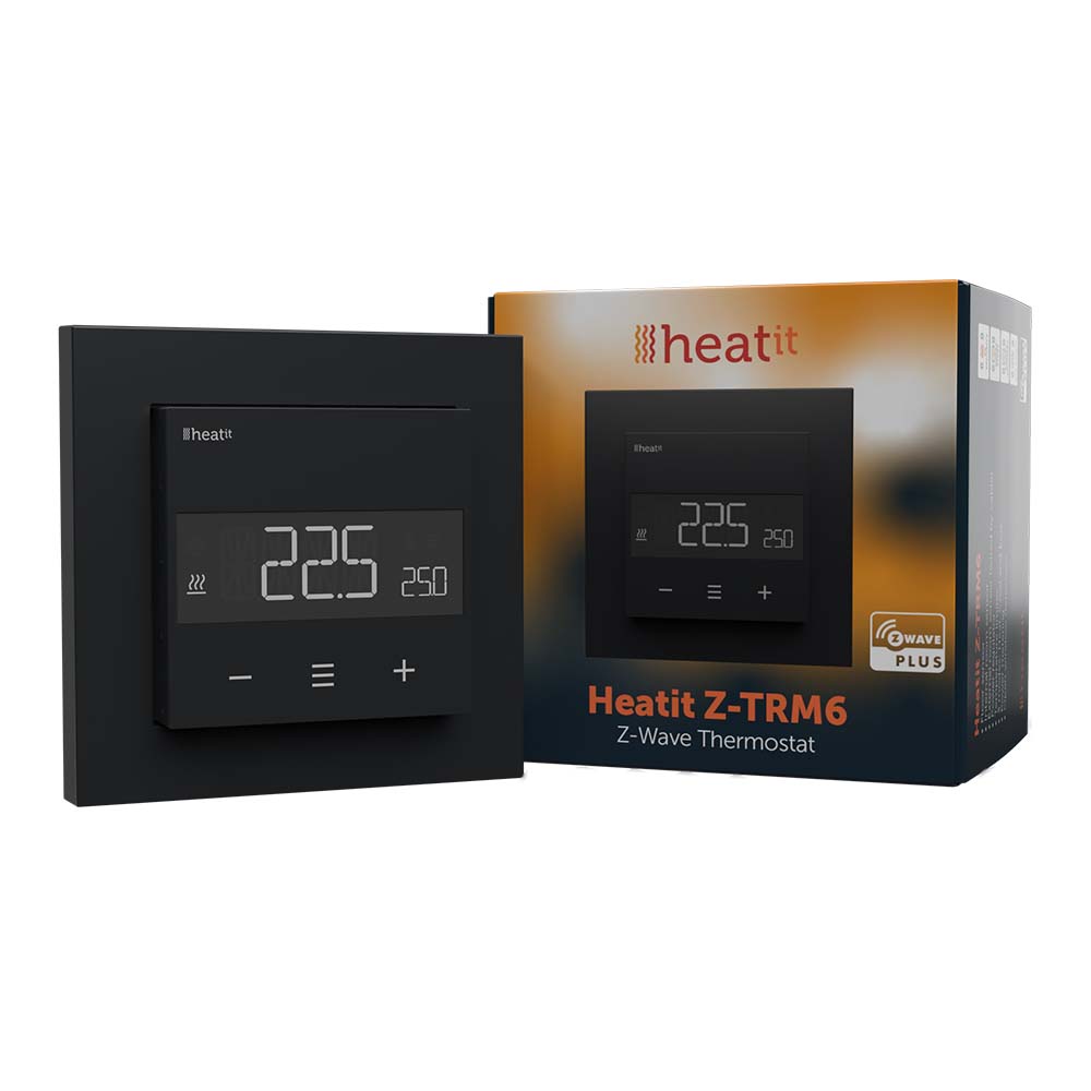 Heatit Z-TRM6 3600W 16A thermostat Black Matt