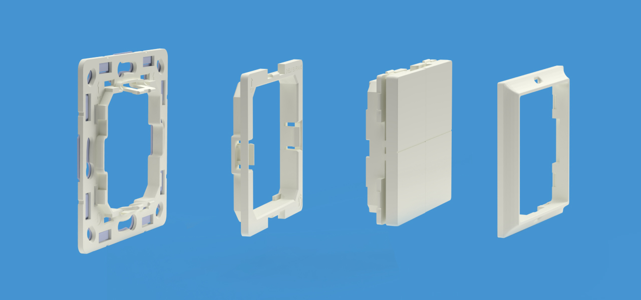 Shelly BLU Wall Switch 4 Adapter for Busch-Jaeger 