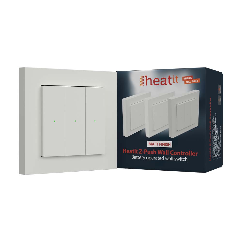 Heatit Z-Push Wall Controller White RAL 9003 Matt