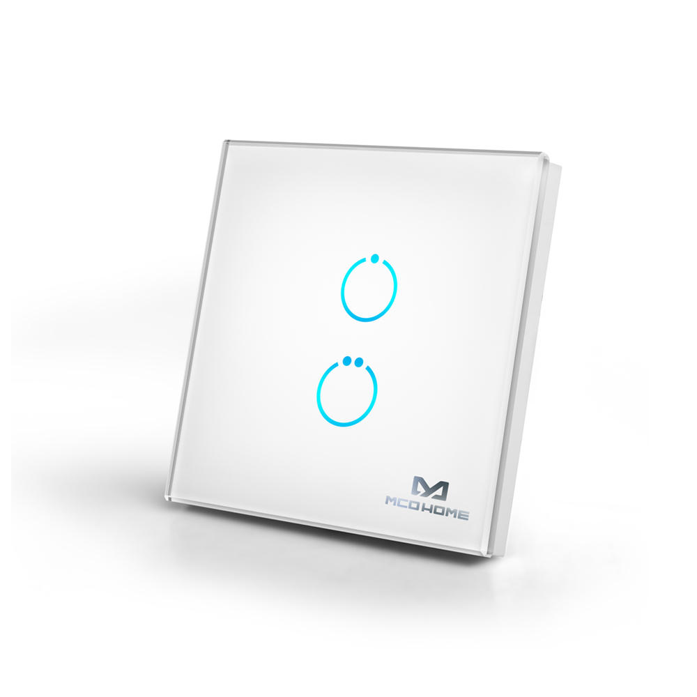 MCOHome Touch Panel Switch 2 Button White