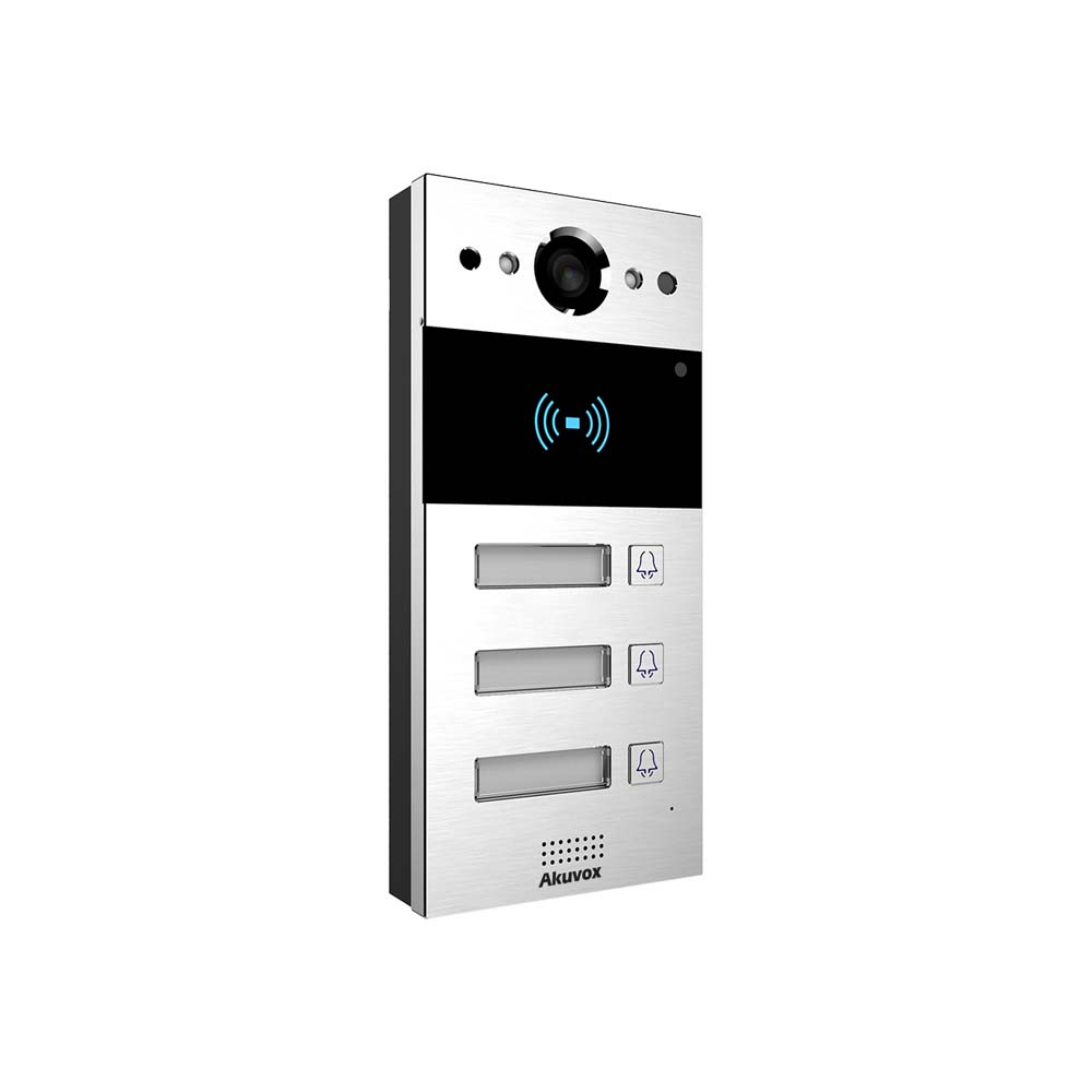 Akuvox SIP Video Door Intercom R20BX3 (3 buttons) On-Wall V2.0 - Silver
