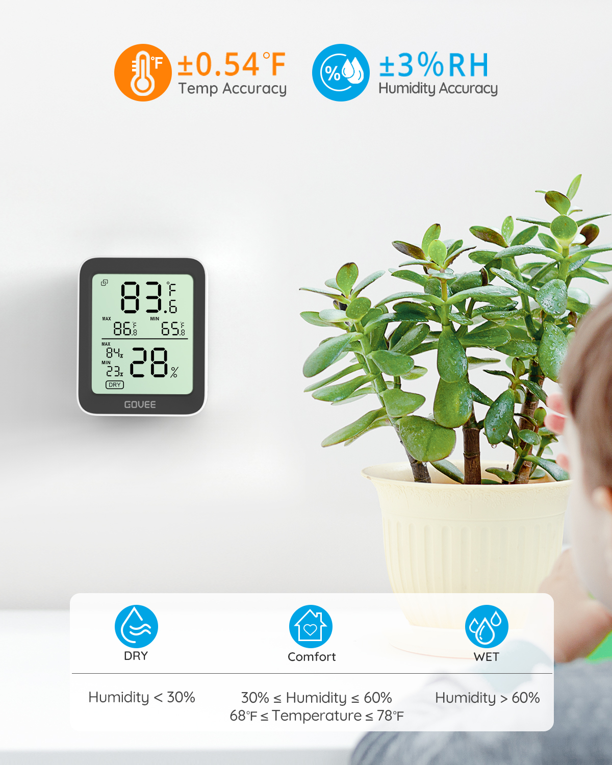 Govee Smart Thermo-Hygrometer with display