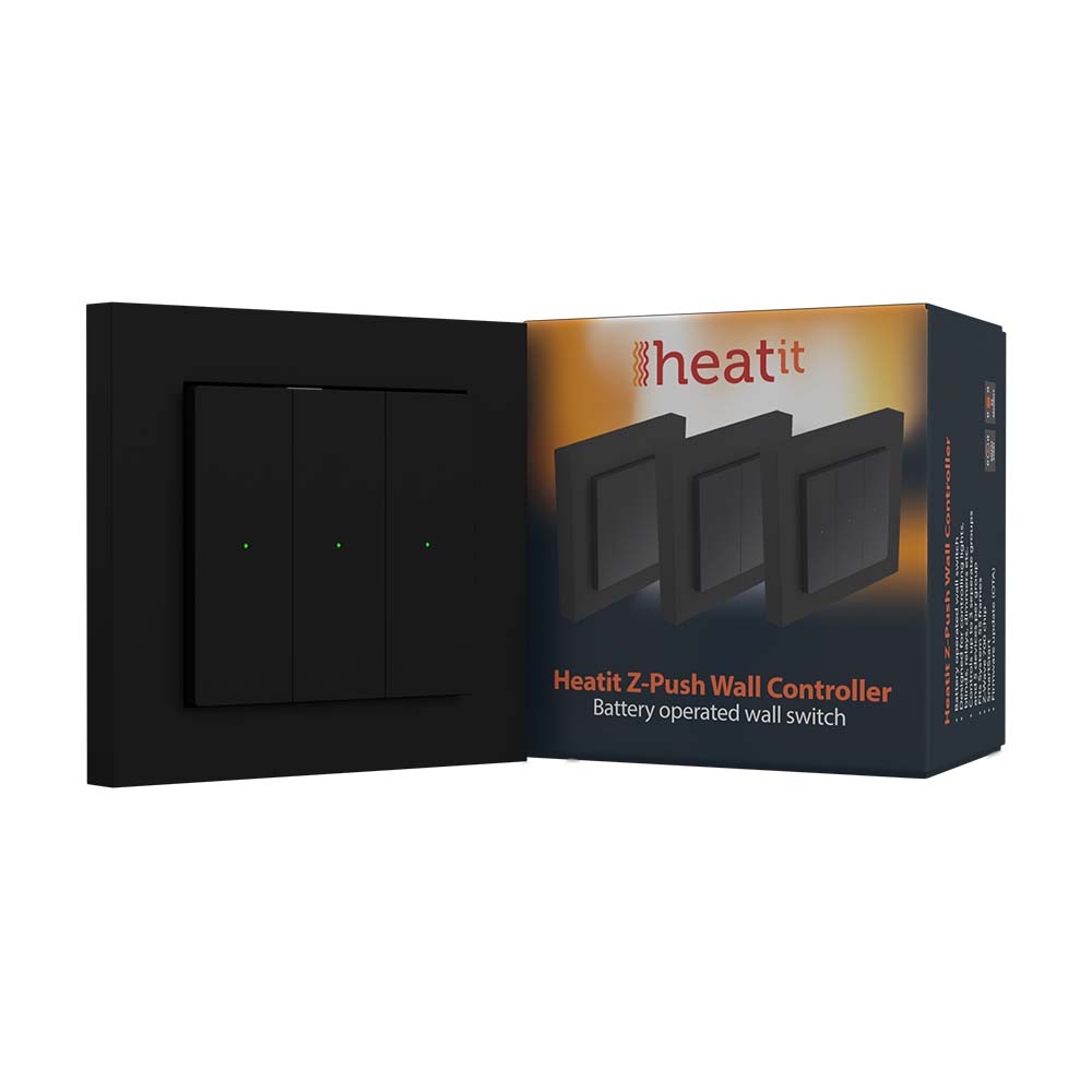 Heatit Z-Push Wall Controller Black Matt