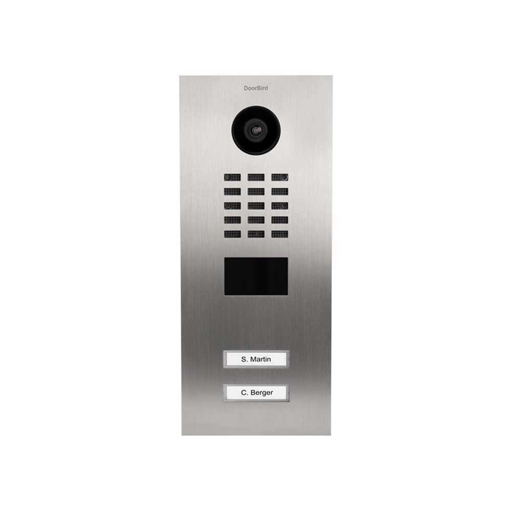 Doorbird  IP Video Door Station D2102V, stainless steel V2A, brushed, 2 call button