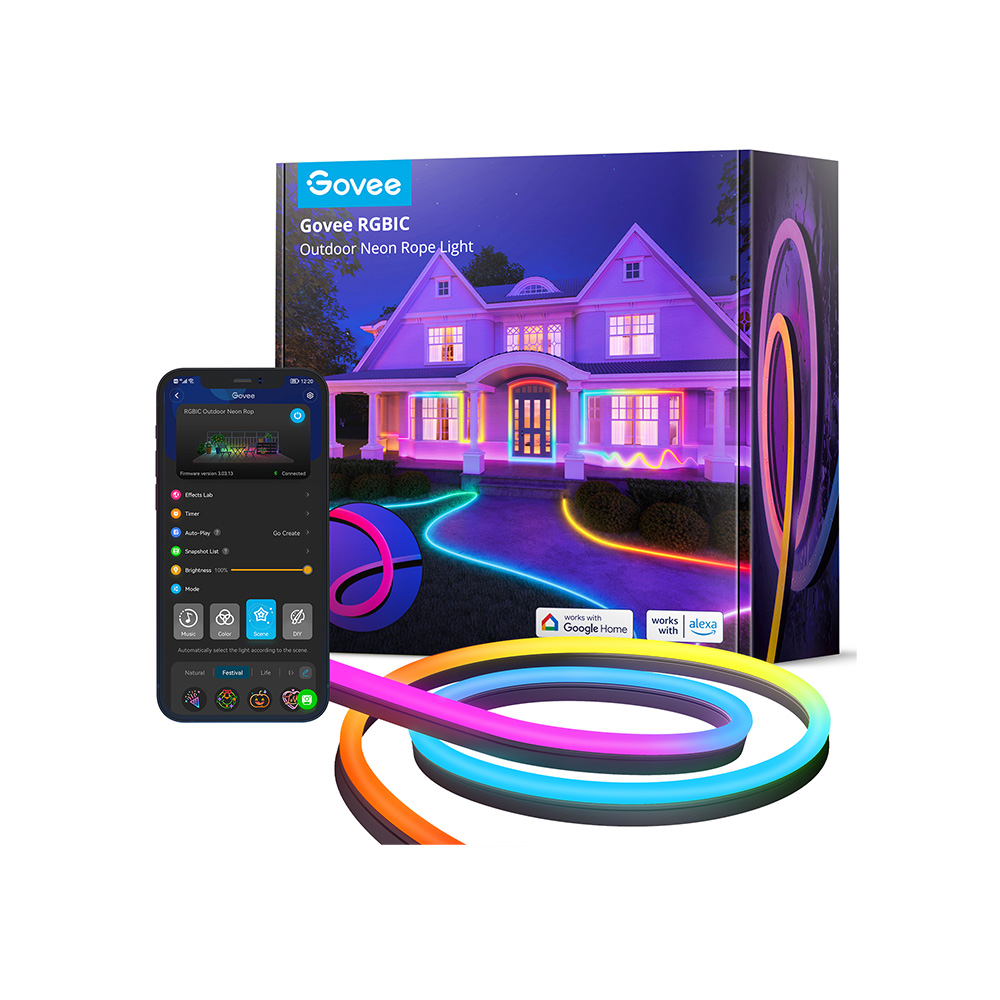 Govee RGBIC Outdoor Neon Rope Light (10m)