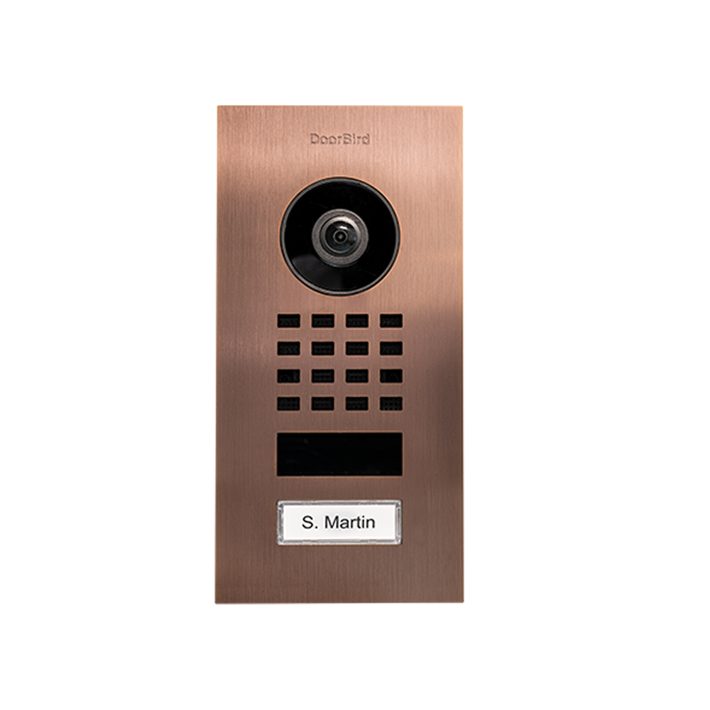 Doorbird  IP Video Door Station D1101V Flush-mount stainless steel V2A, brushed, PVD coating with bronze finish