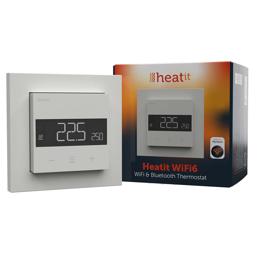 Heatit WiFi6 Thermostat - White RAL 9003 Glossy