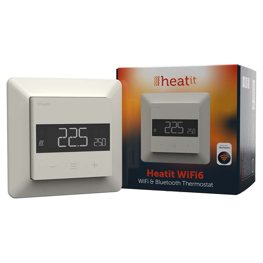 Heatit WiFi6 Thermostat - White RAL 9010 Glossy