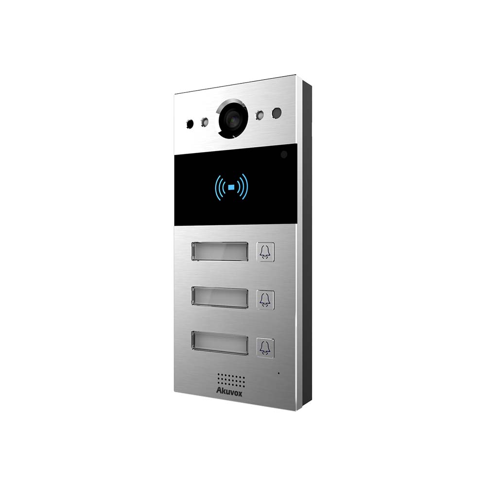 Akuvox SIP Video Door Intercom R20BX3 (3 buttons) On-Wall V2.0 - Silver