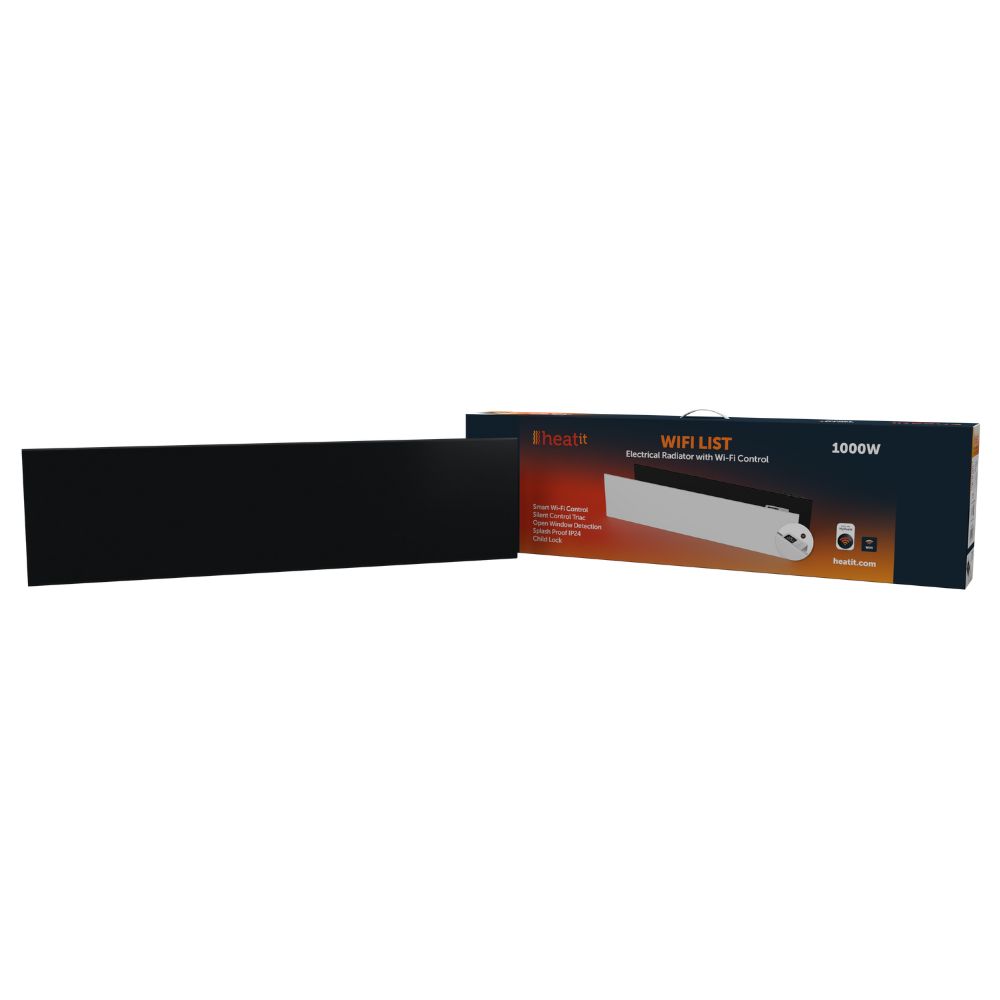 Heatit WiFi Panel Heater 1000W list - Black